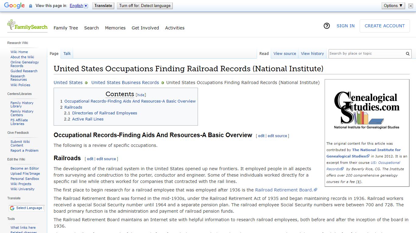 United States Occupations Finding Railroad Records ...